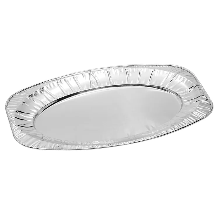 Plateau de service ovale en aluminium de 17 po