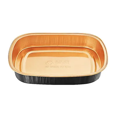 Plateau en feuille noire et dorée